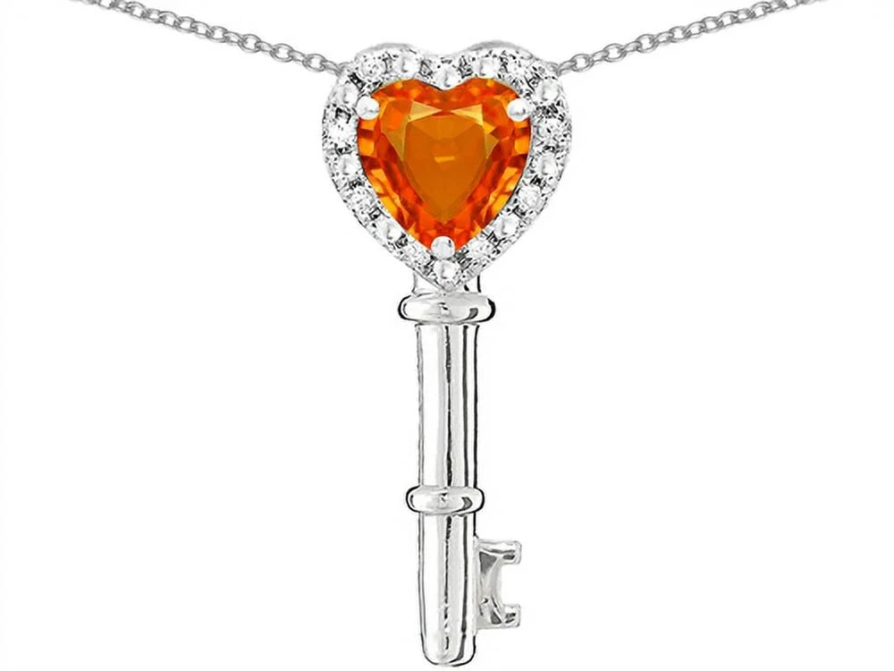 Simulated Orange Mexican Fire Opal Pendant Necklace I7907