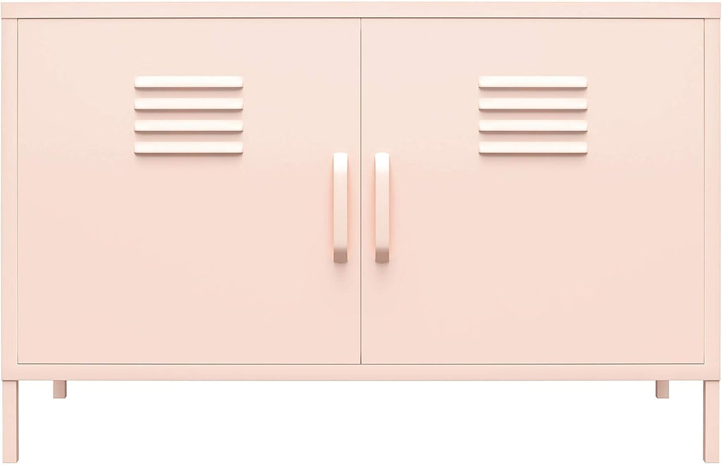 White 2 Door Metal Locker Accent Cabinet E962513