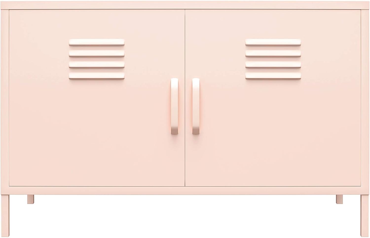 White 2 Door Metal Locker Accent Cabinet E962513