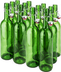 33-Ounce Green Glass Wine Bottle With Stopper, Swing Top (12) C5020