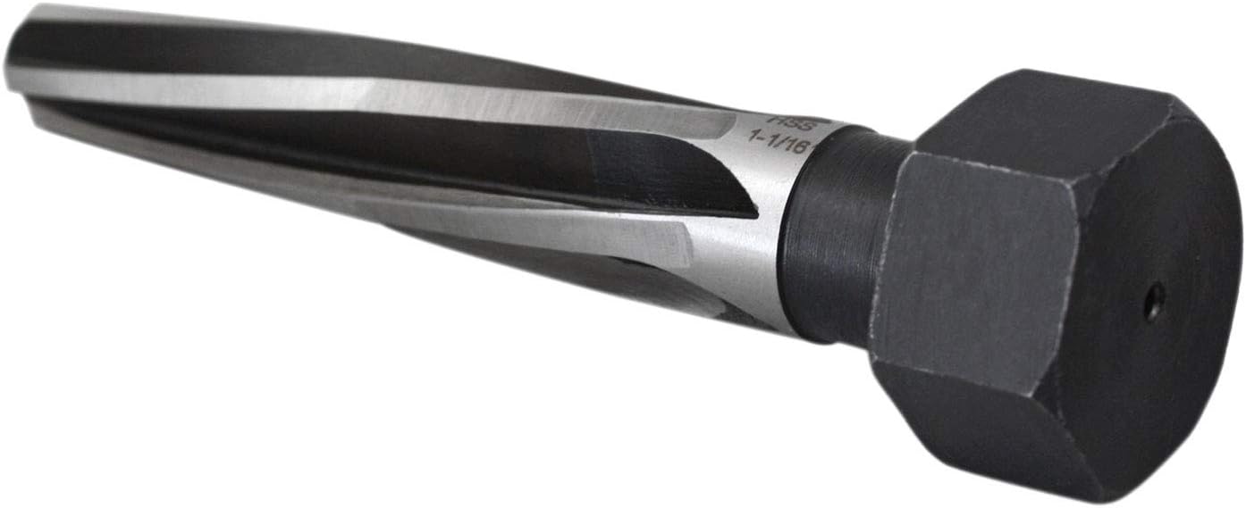 1-1/16'' by 5'' Flute Length Hex Shank H.S.S. Aligning Reamer, 7'' Oal, Spiral Flute, Pack of 2 E5854