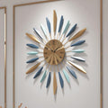Large Wall Clock Metal Decorative Silent Non-Ticking, Dia 21.6 inch M828