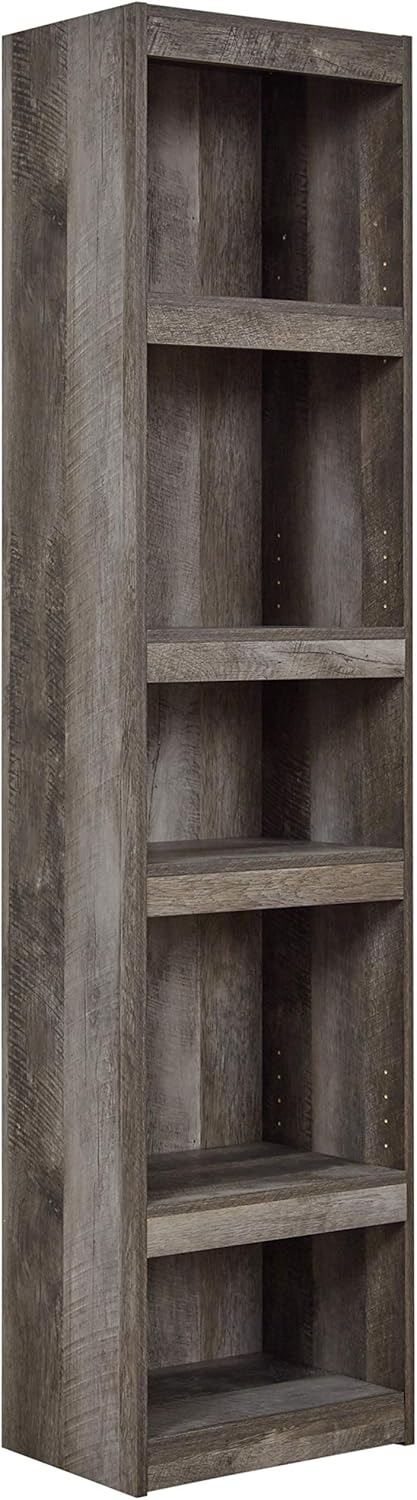 Rustic Pier Bookcase with 3 Adjustable Shelves, Gray Pine E217