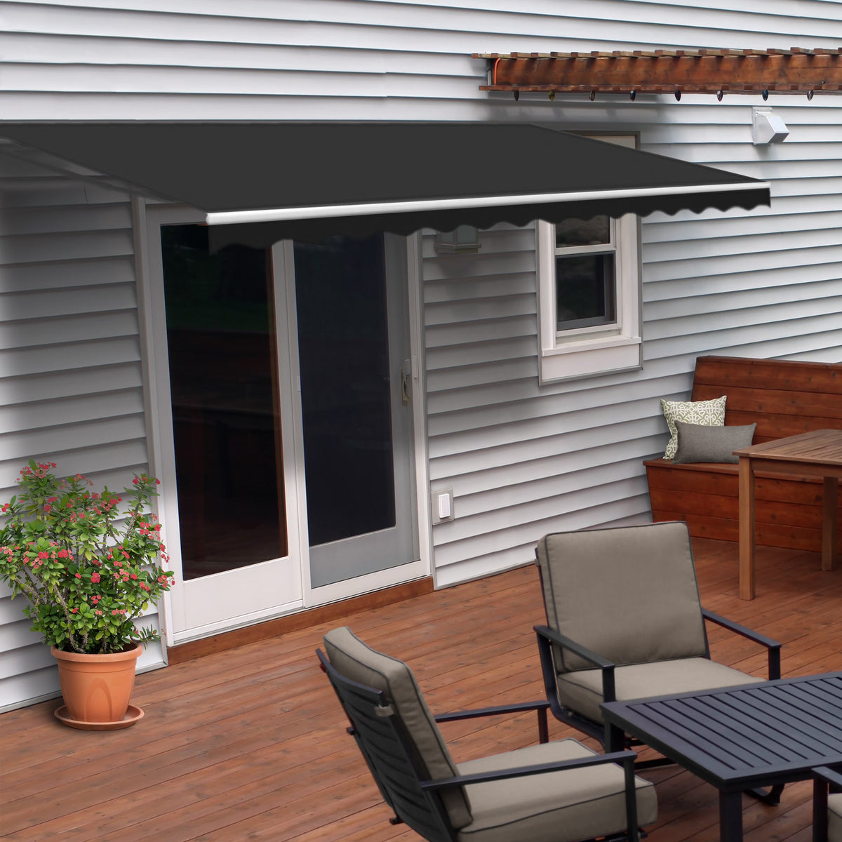 Black Retractable Patio Awning Z256140