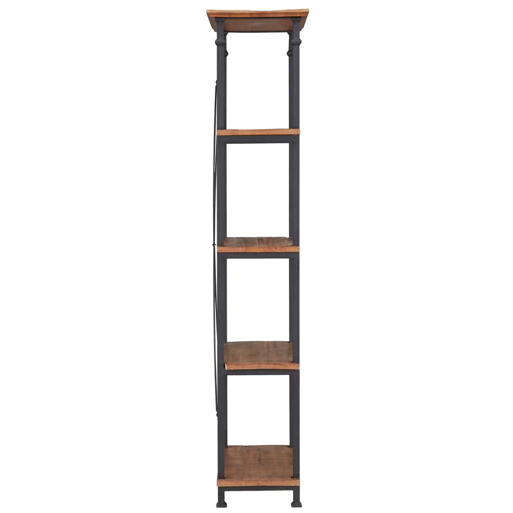 Brown and Black 4 Shelves Wooden Bookcase P5473