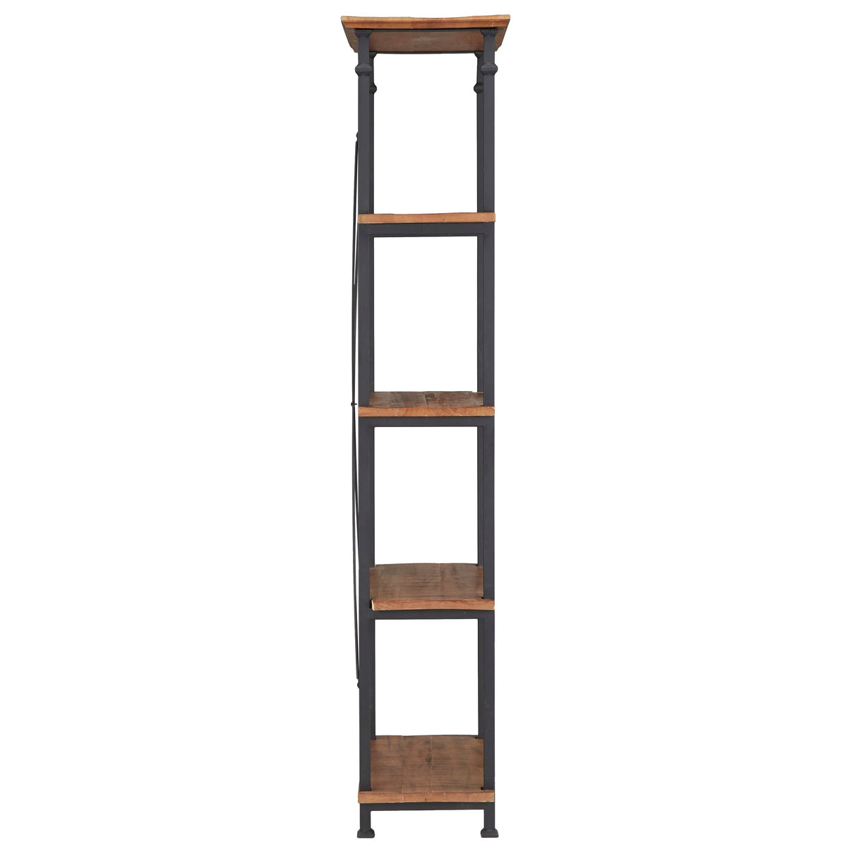 Brown and Black 4 Shelves Wooden Bookcase P5473
