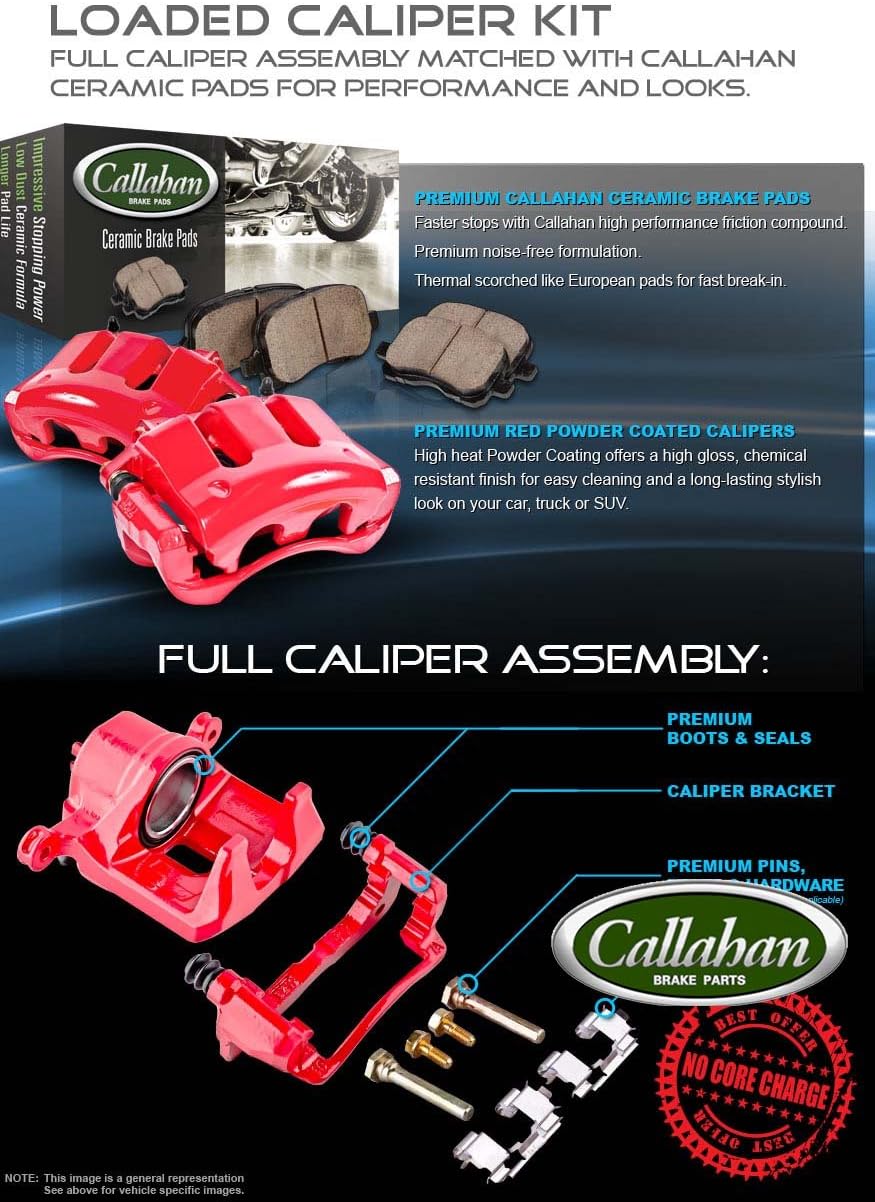 Premium Loaded OE Caliper Assembly Set with Ceramic Brake Pads Q9594
