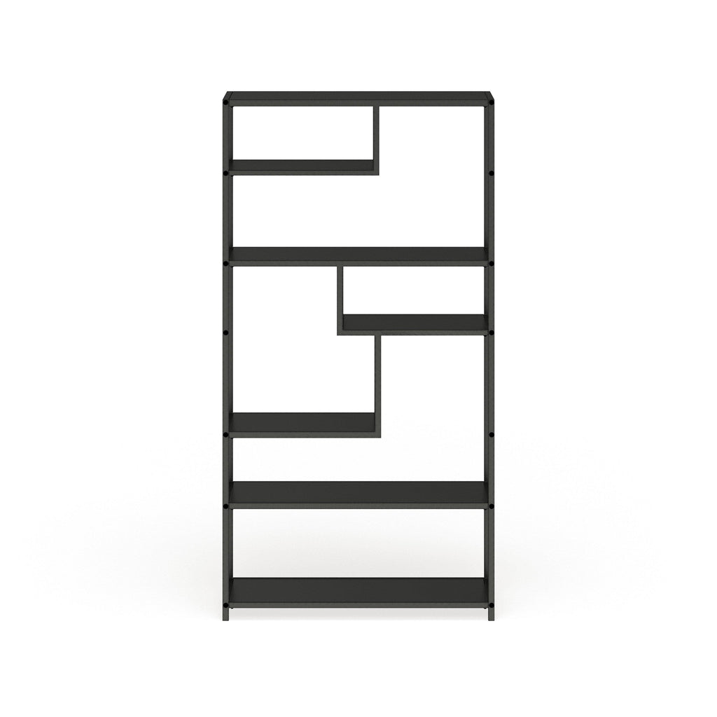 Dark Grey Industrial Metal Tiered Bookshelf K57535