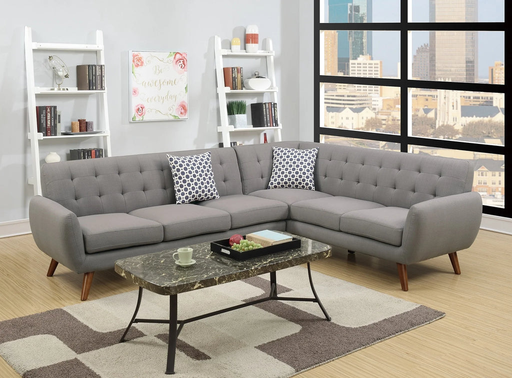Grey Sectional Sofa Couch with Cushion Pillows H723905