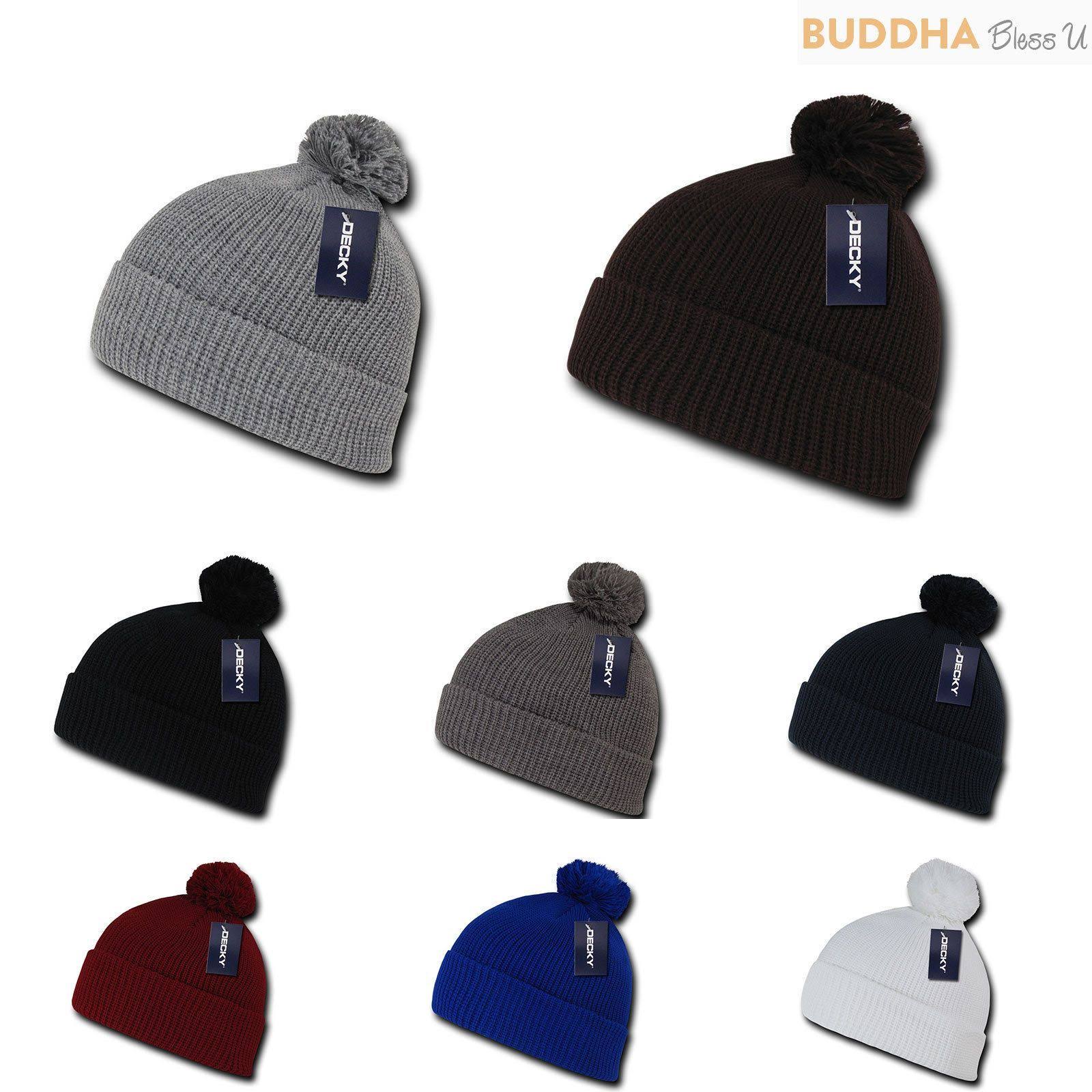 1 Dozen Knitted Pom Pom Beanies H631