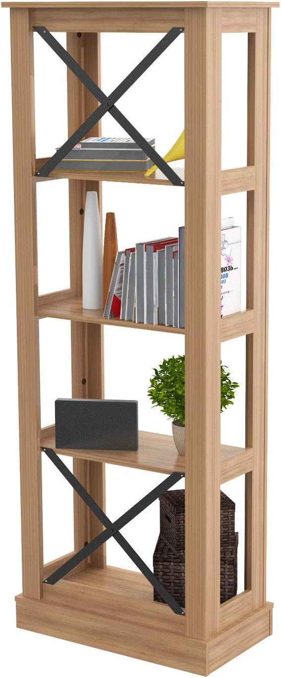 Brown Amaretto Wood 4 Shelf Bookcase M646498
