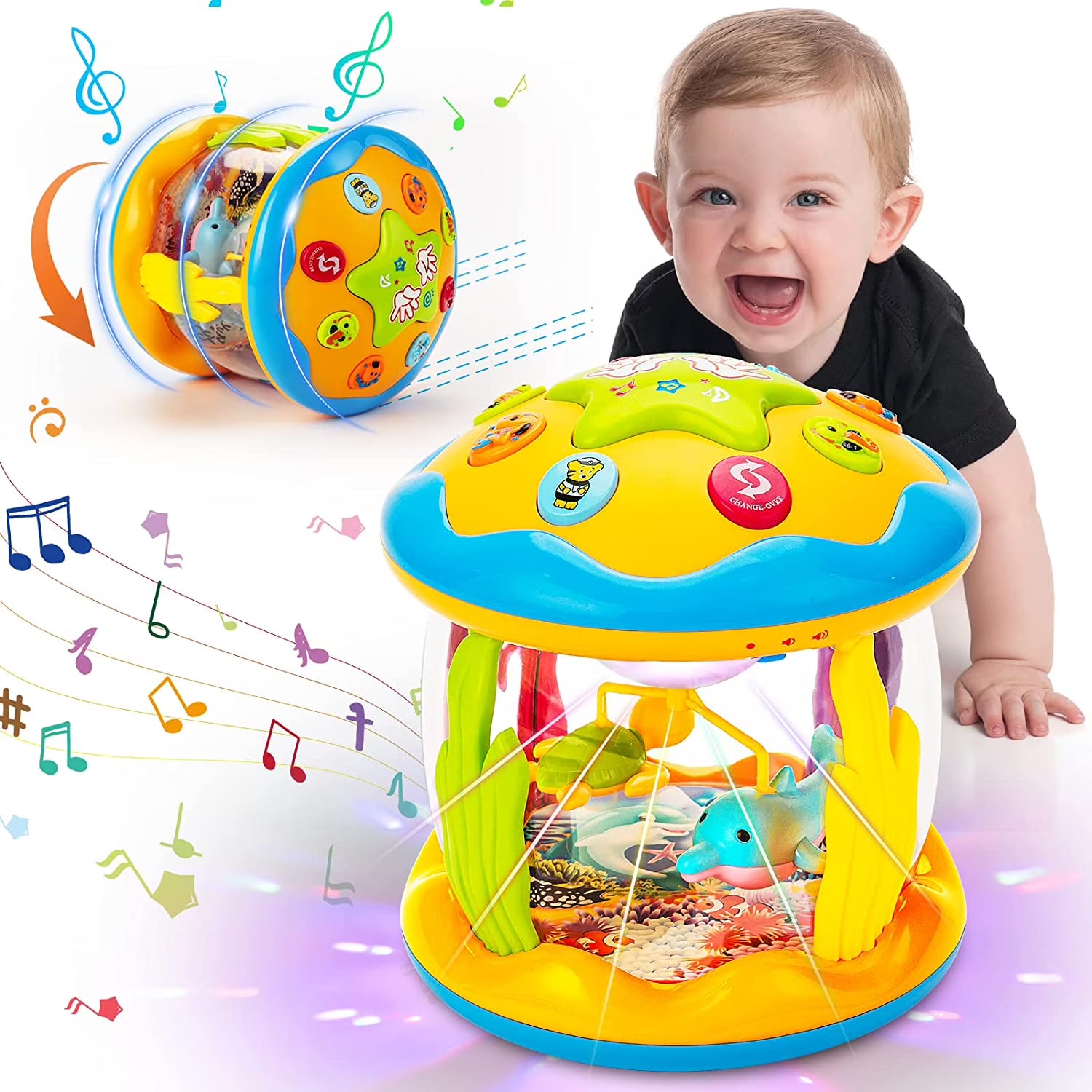 Musical Ocean Rotating Light Up Baby Toys W789627