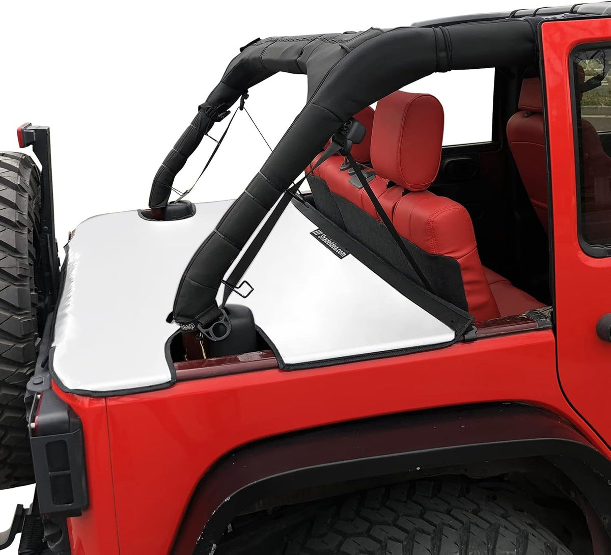 Black Vinyl Tonneau Cover for Jeep Wrangler JK Unlimited 4 Door Rear Trunk Cargo F67558