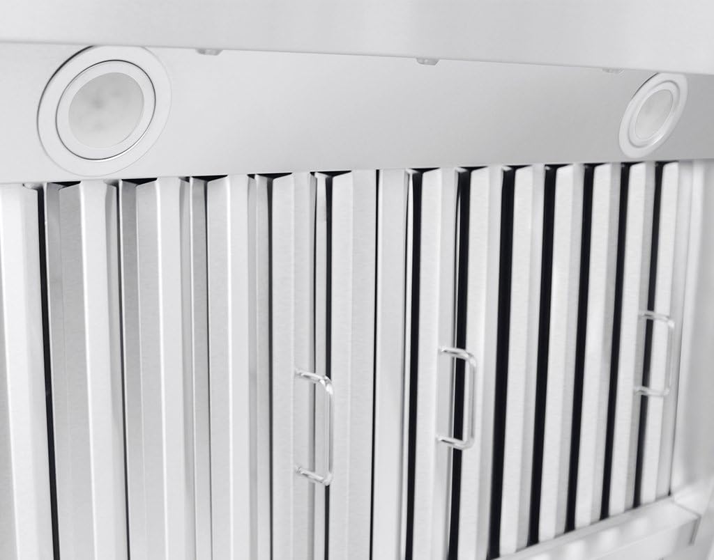 Stainless Wall Range Hood, 1000 Max CFM, 4 Speed, 30 36 42 48 54 60 inch W7555