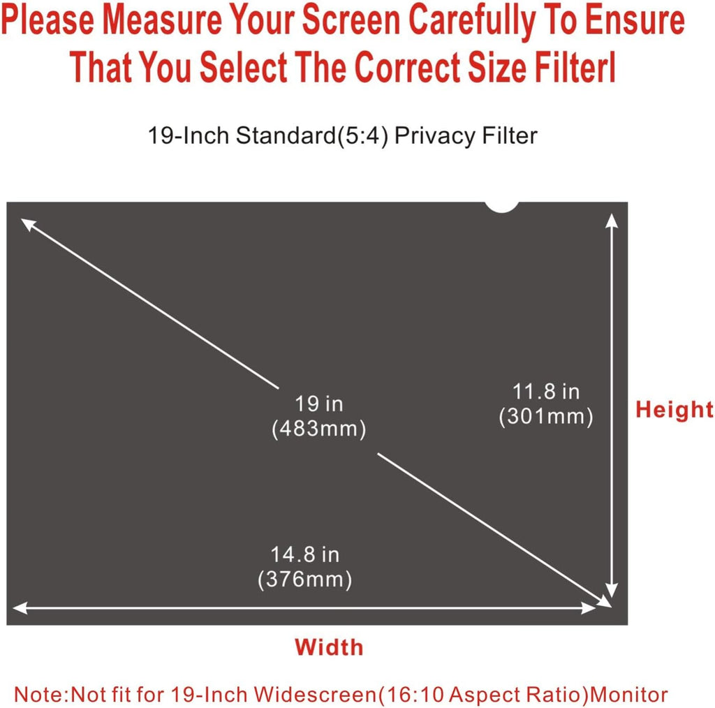 19-inch Standard 5:4 Monitor Privacy Screen Protector, Anti-Glare, Pack of 2 J213710