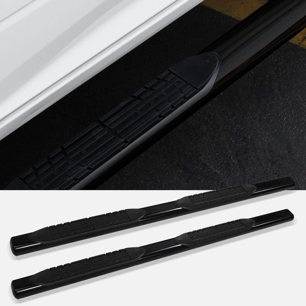 4 Oval Side Step Nerf Bars Black C7186