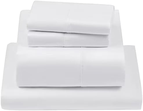 Queen Size 100% Egyptian Cotton 4 Piece Bed Sheet Set, White R543