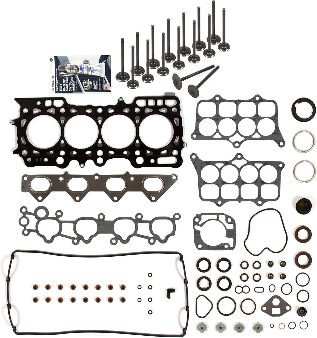 Head Gasket Set Intake Exhaust Valves for 92-96 Honda Prelude 2.3L H23A1 DOHC S452660