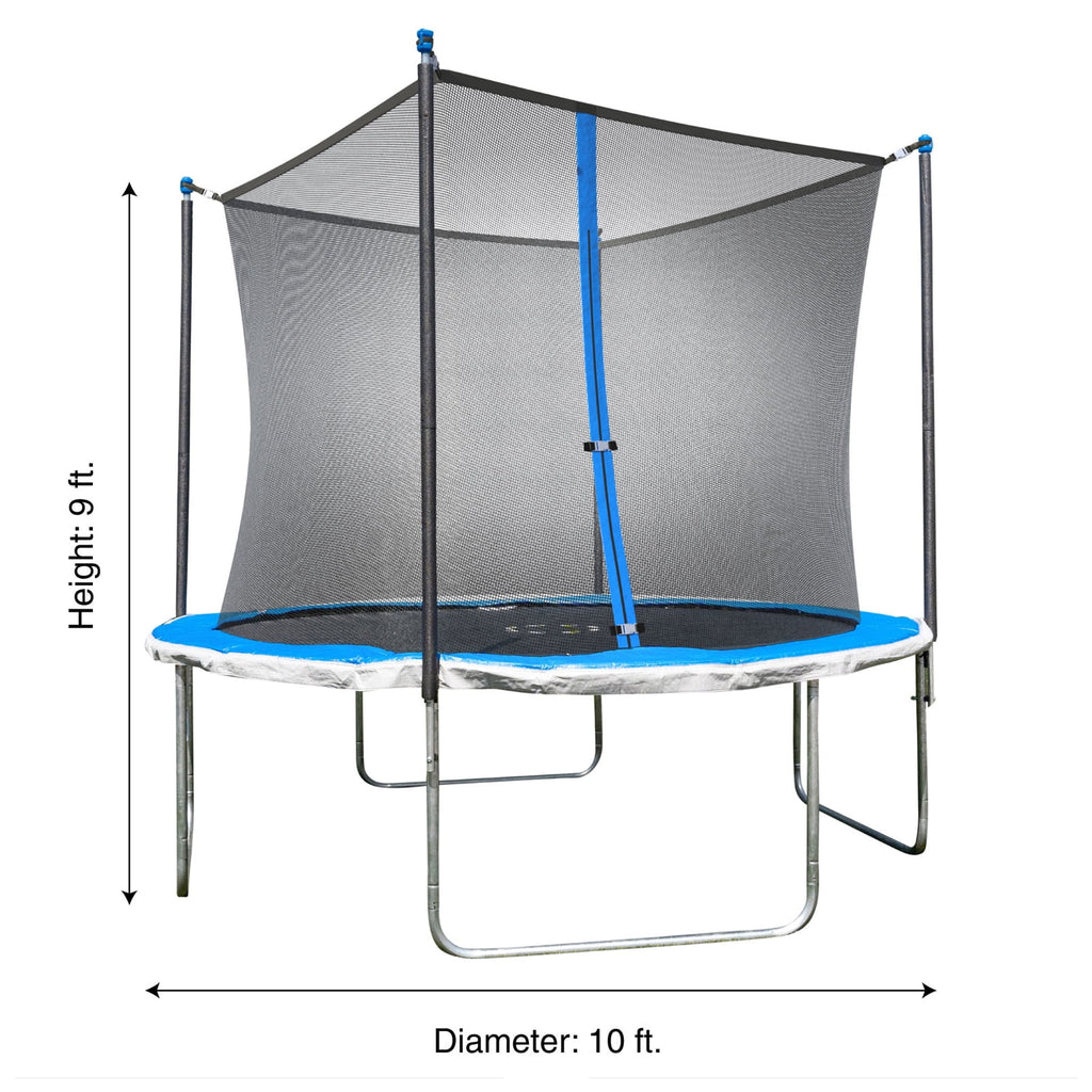 10' Round Trampoline with Steel Enclosure and Jump Mat Q5745