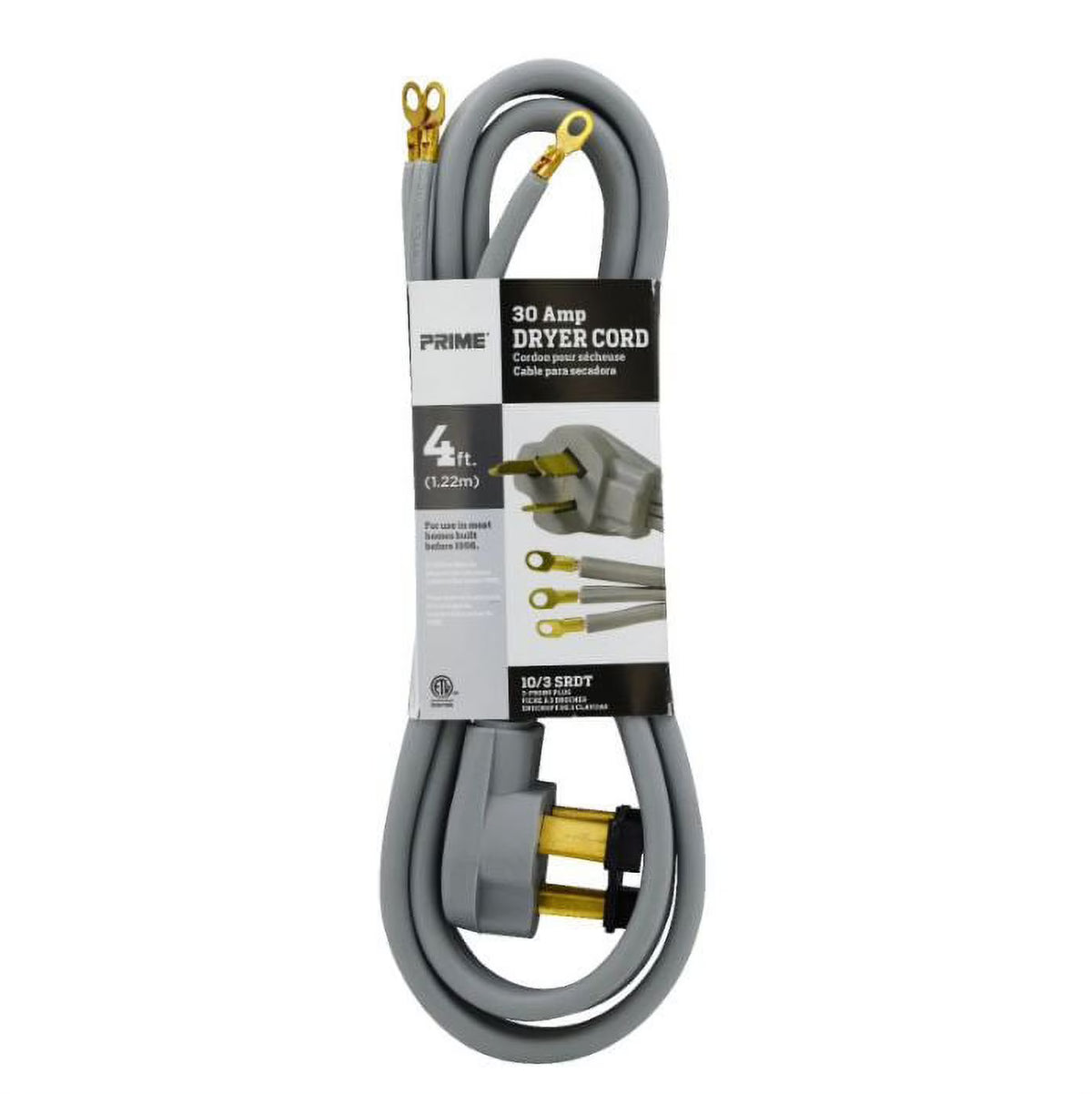 4 Feet 10/3 30 Amp 3-Wire Dryer Cord (4 Pack) Z719