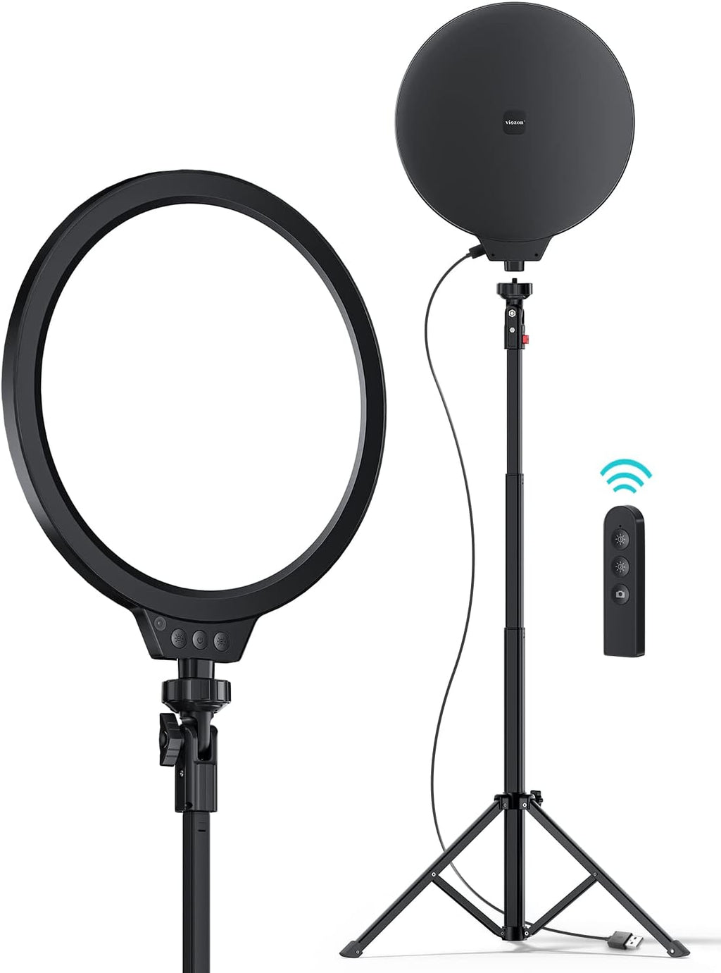 10" LED Video Light with Adjustable Tripod Stand, 3 Modes 5 Brightness Levels, Pack of 2 E892