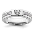 14k White Gold Lab Grown Diamond Heart Band R514