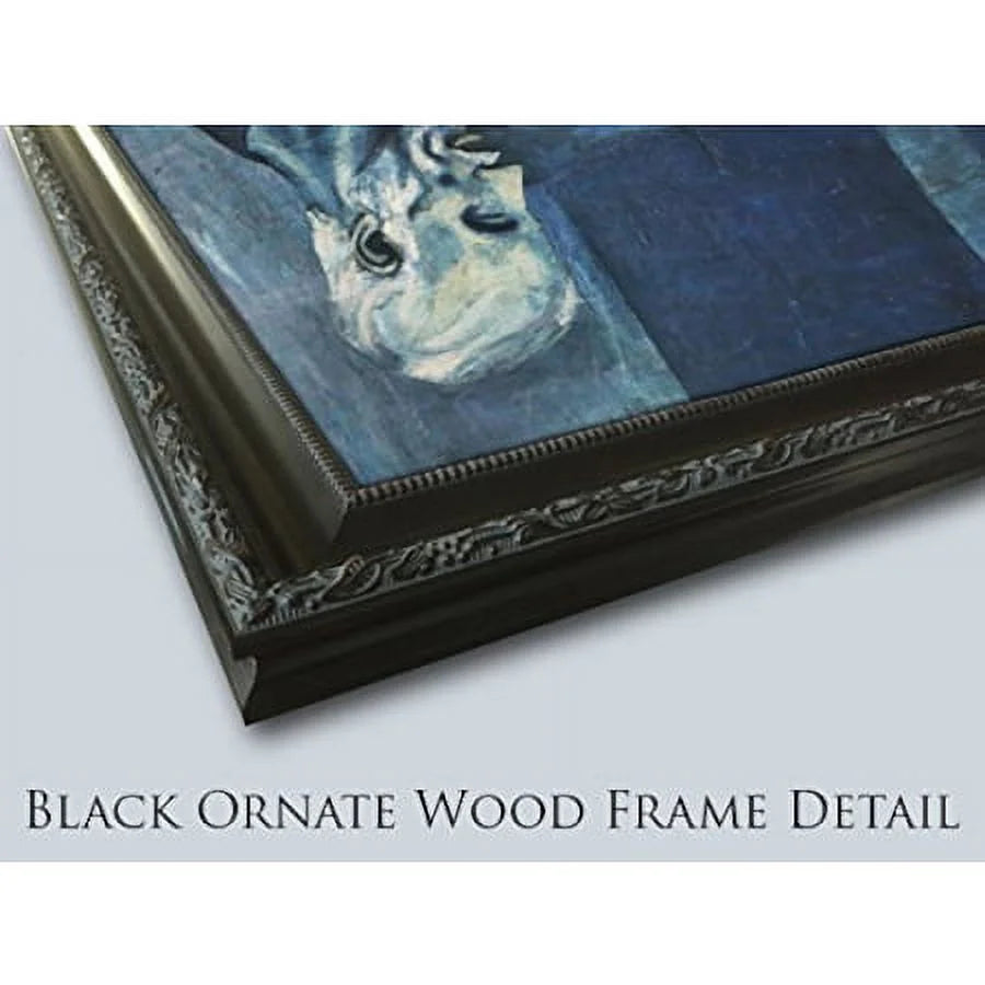20x20 Black Ornate Wood Framed Museum Art Print O918