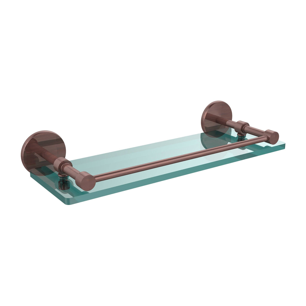 16 inch Tempered Glass Shelf with Gallery Rail, Oil Rubbed Bronze O934