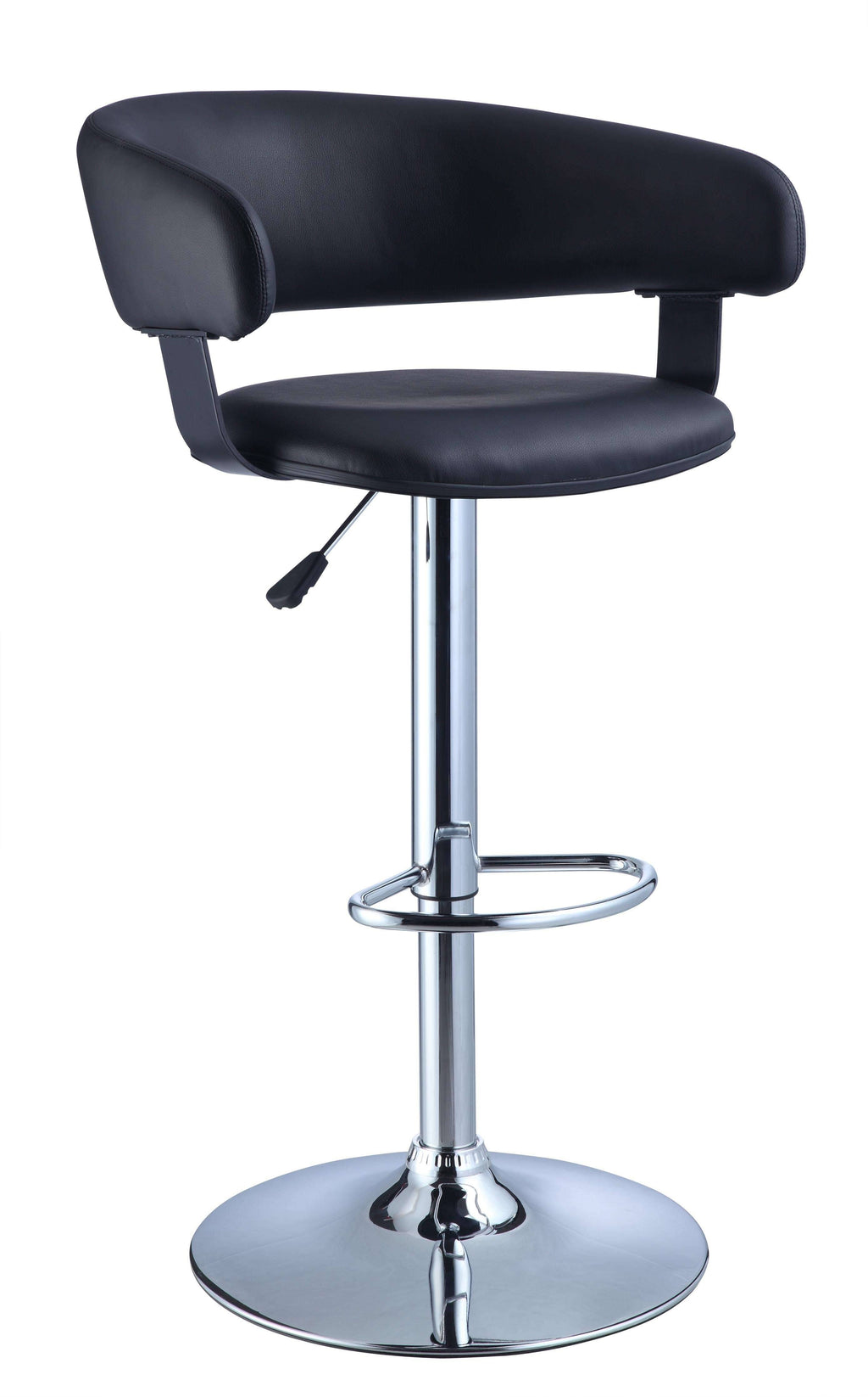 Black Faux Leather Adjustable Height Bar Stool Z47703