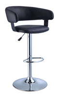 Black Faux Leather Adjustable Height Bar Stool Z47703