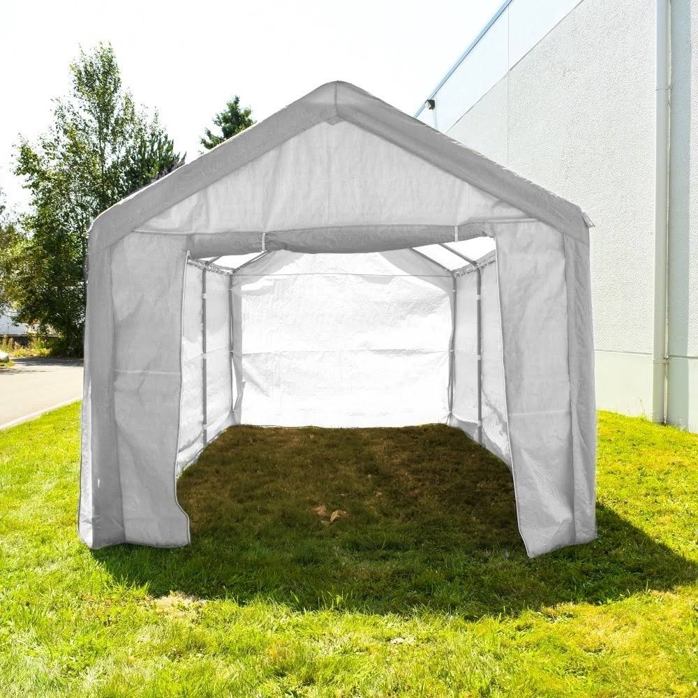 Heavy Duty Outdoor Canopy Carport Tent 10 x 20 ft White O415192