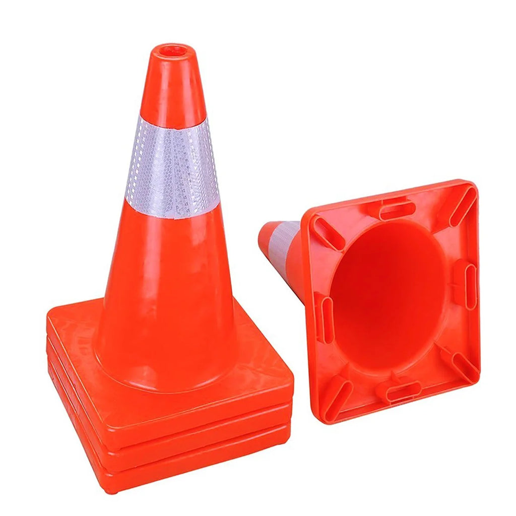 6PCS 18" Orange PVC Traffic Cones with 4" Reflective Collar T528332