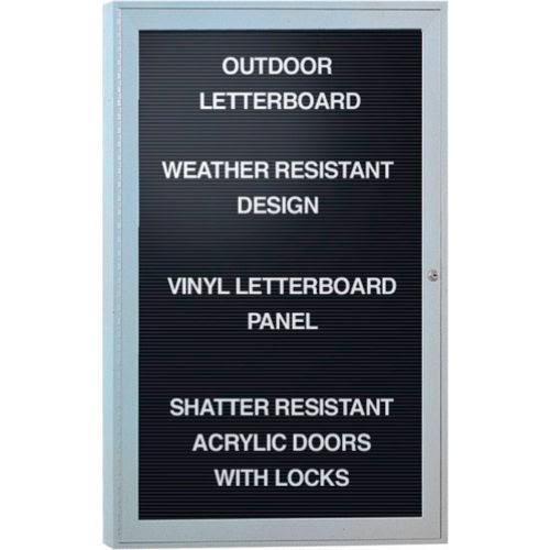 Black Satin Aluminum Enclosed Letter Board U94531