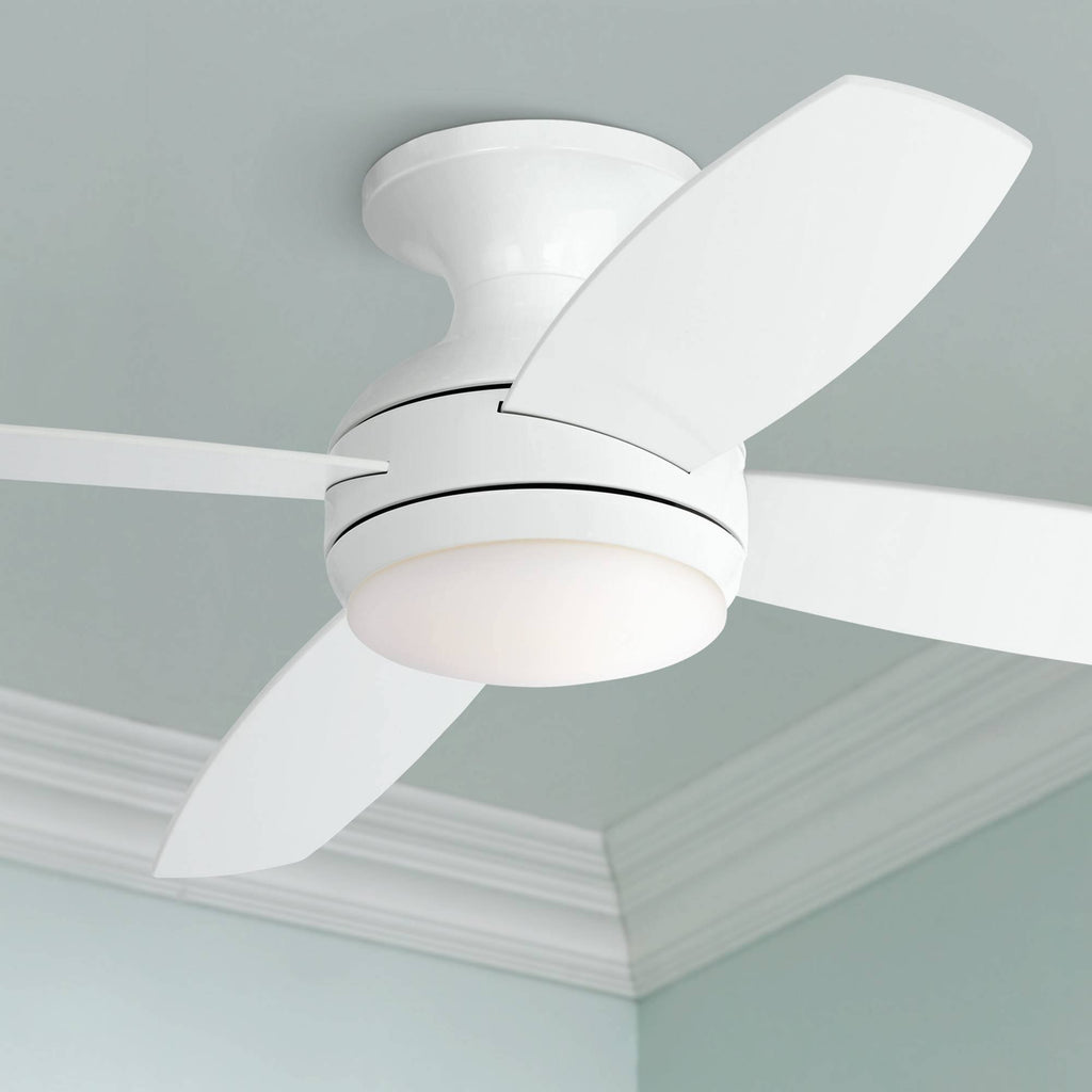 White Opal Glass LED Ceiling Fan with Remote Control R854