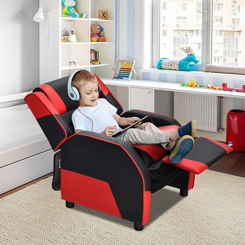 Red Ergonomic PU Leather Gaming Recliner Chair J175