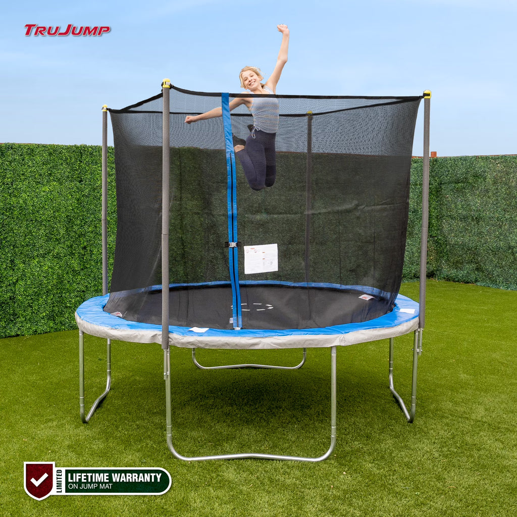 10' Round Trampoline with Steel Enclosure and Jump Mat Q5745