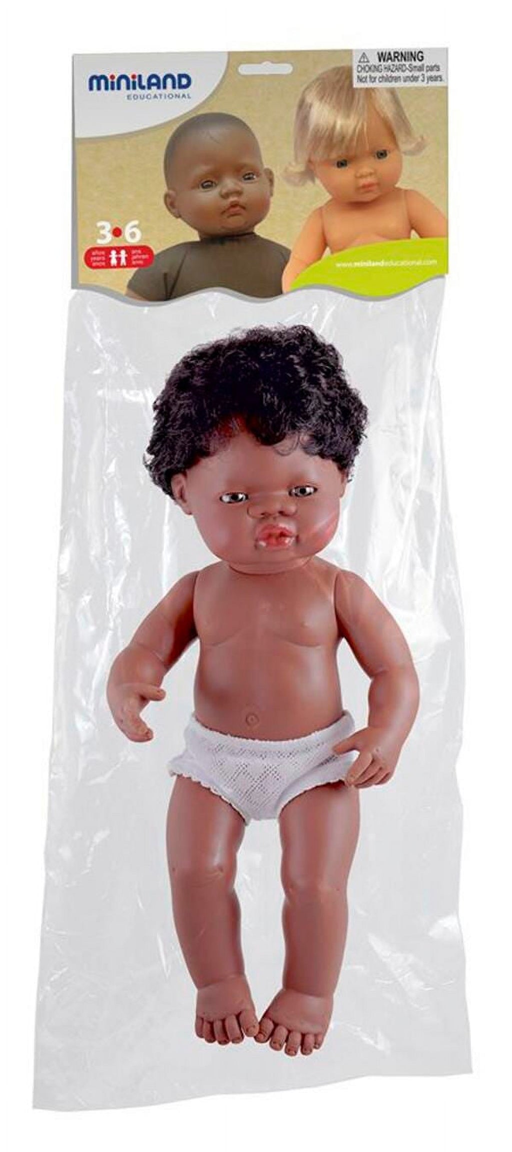 15" African Boy Baby Doll with Anatomically Correct Features A8666