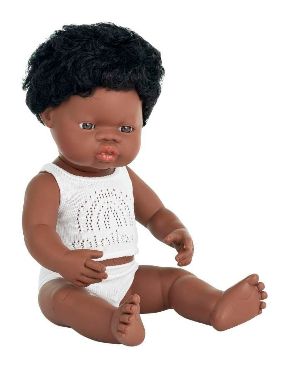 15" African Boy Baby Doll with Anatomically Correct Features A8666