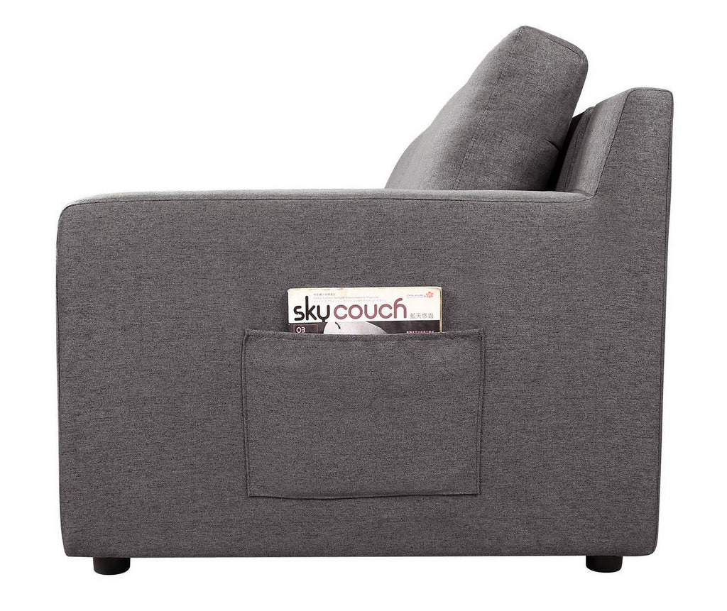 Gray Linen Sectional Sofa Chaise Y5463