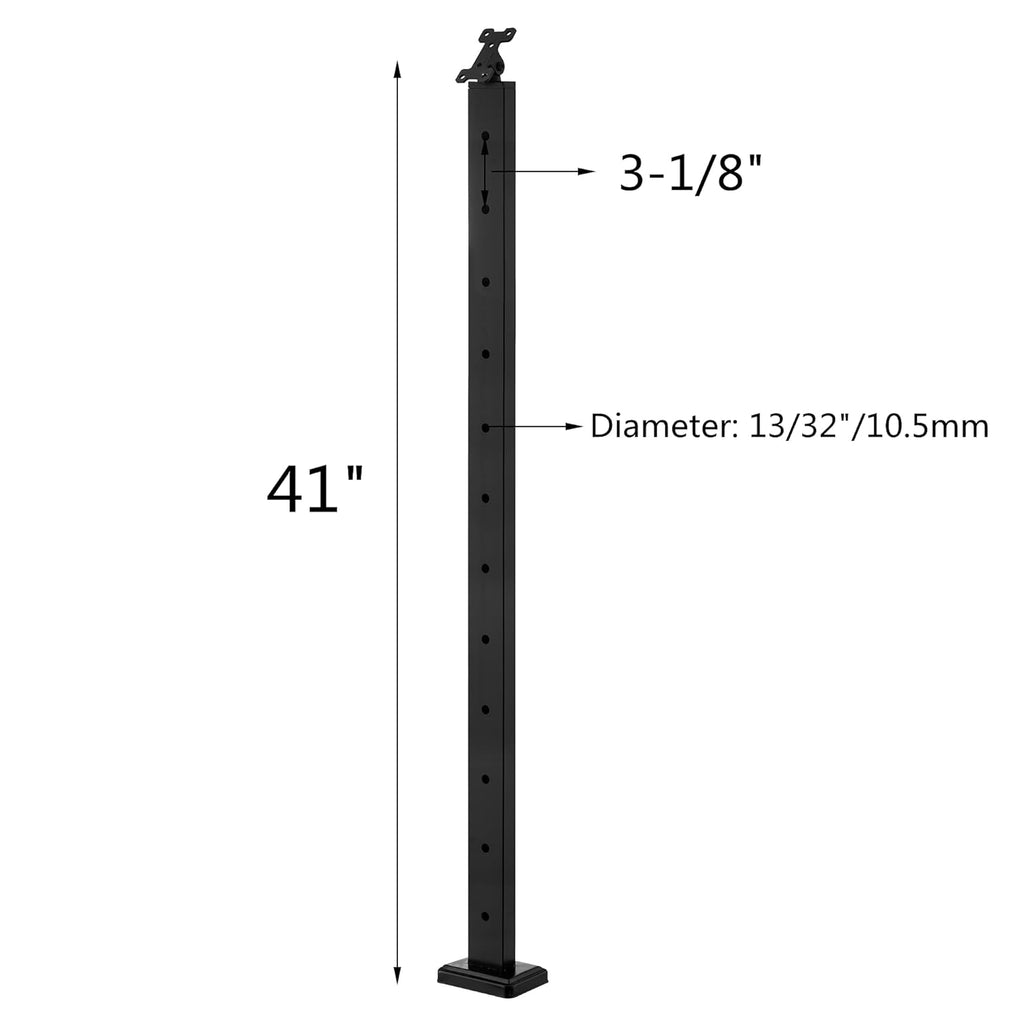 Black 42x1x2 Stainless Steel Square Cable Railing Post Z39279
