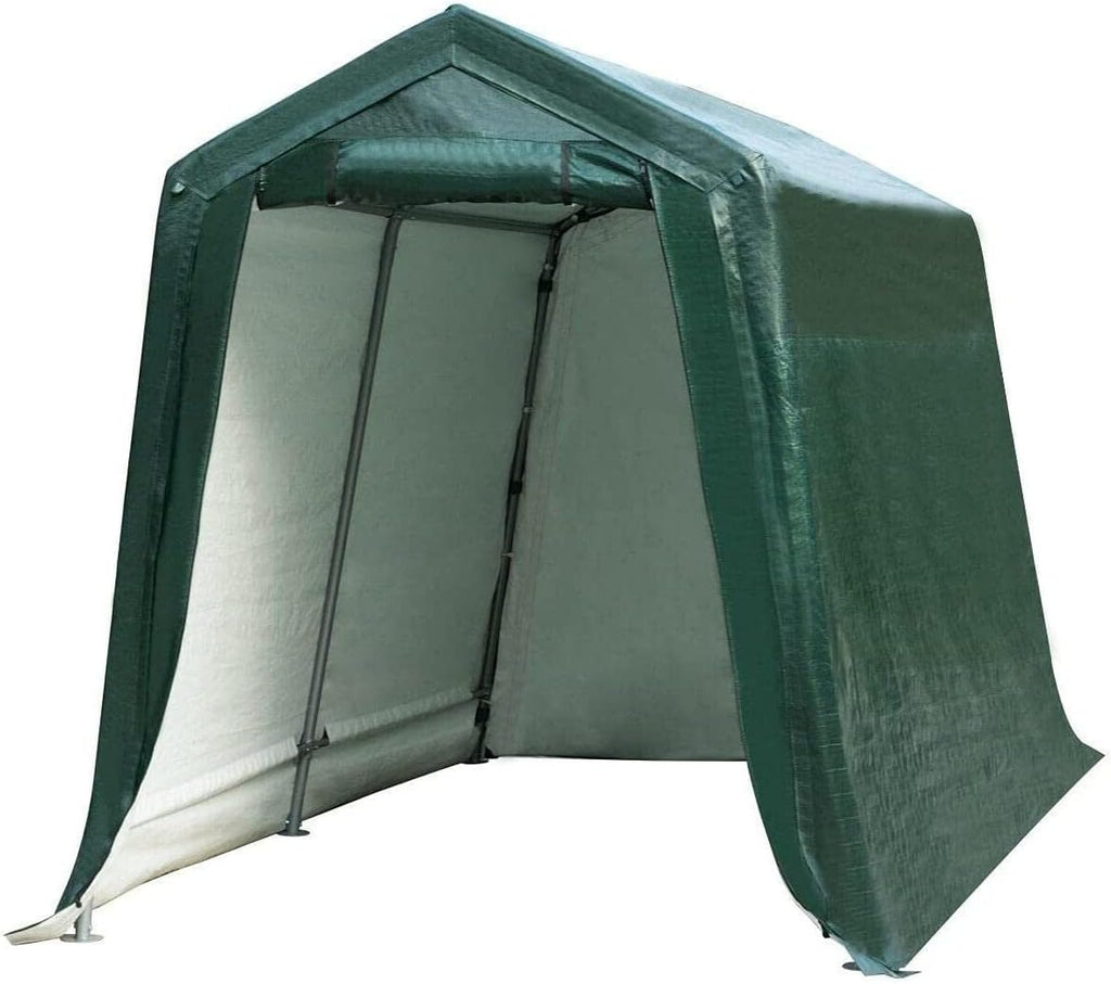 7 Ft x 12 Ft Outdoor Carport Shelter with Metal Frame and Waterproof Cover L3729