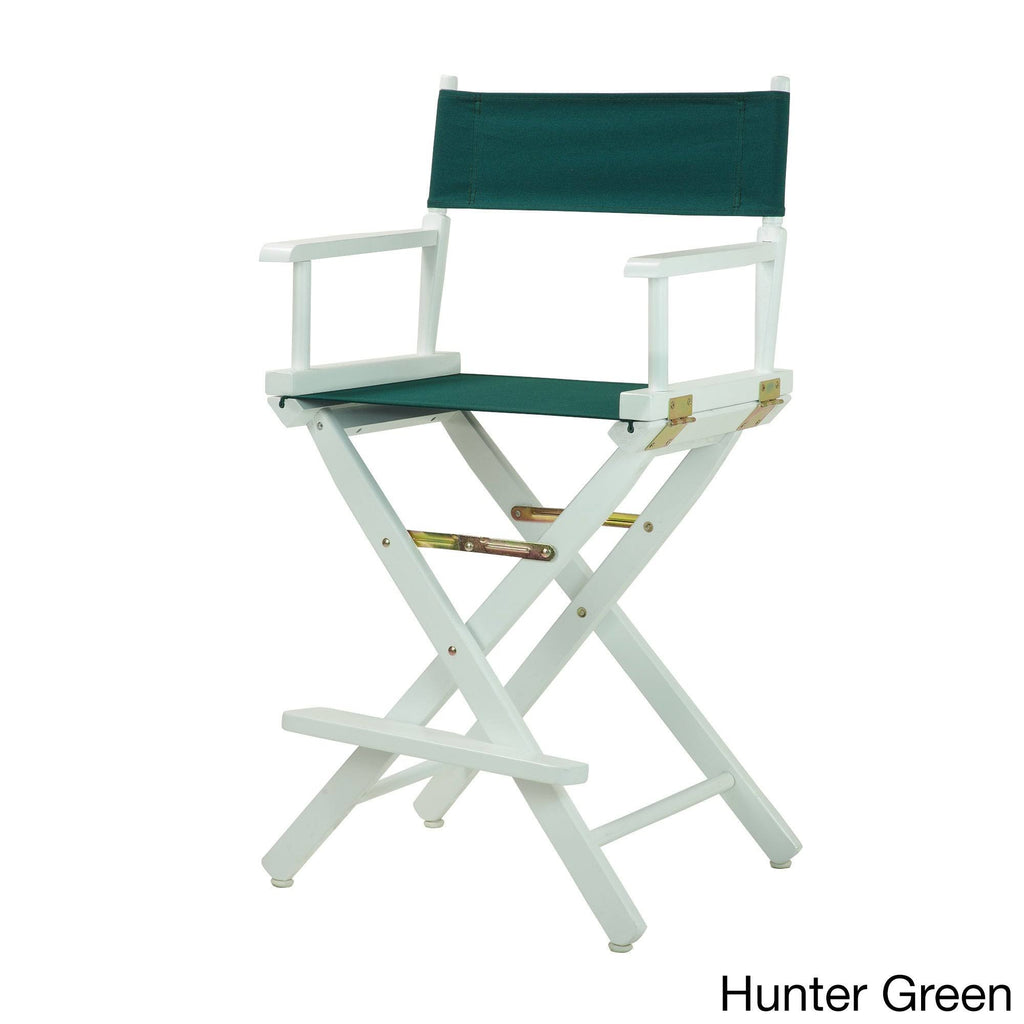White Frame Hunter Green Canvas Director's Chair C6840