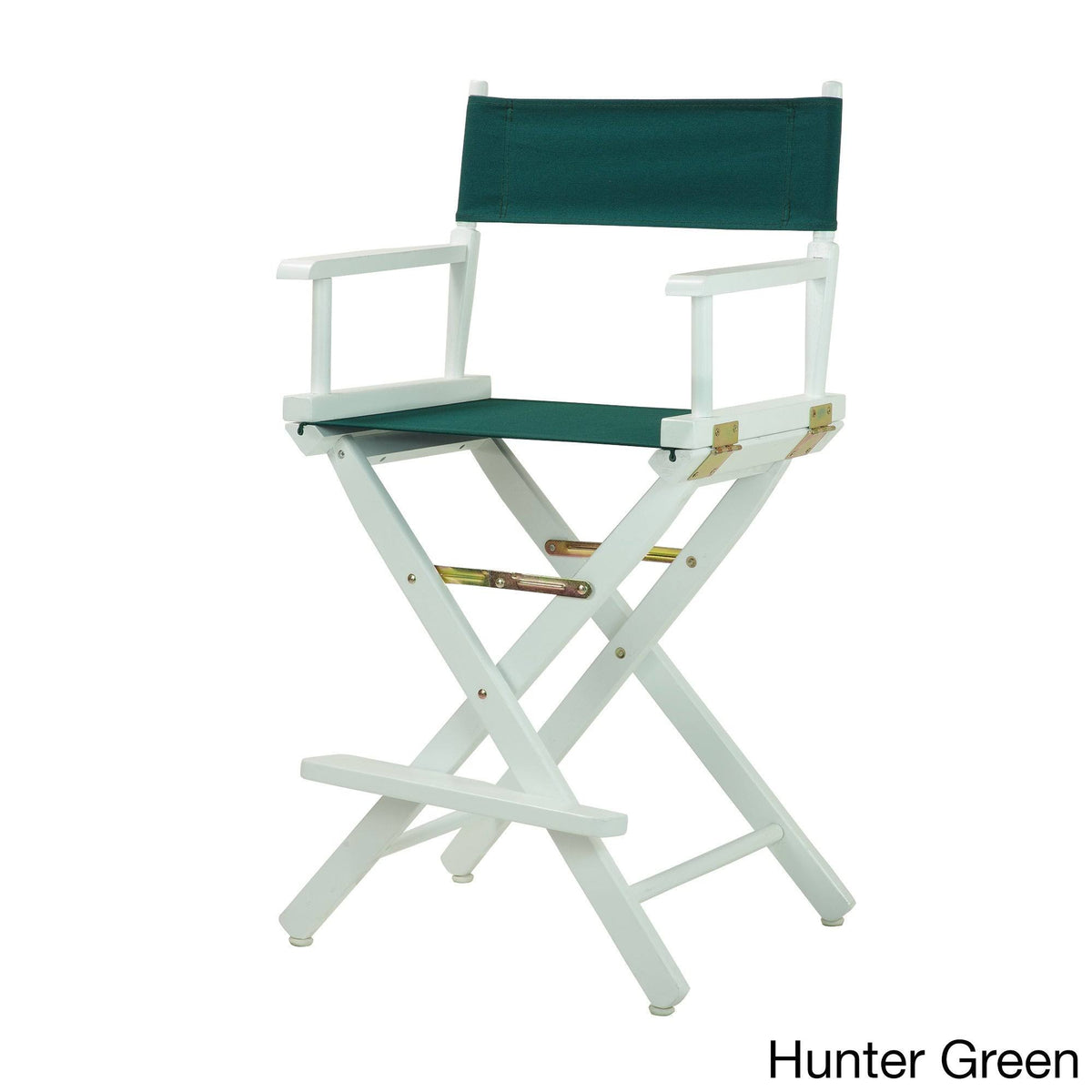 White Frame Hunter Green Canvas Director's Chair C6840
