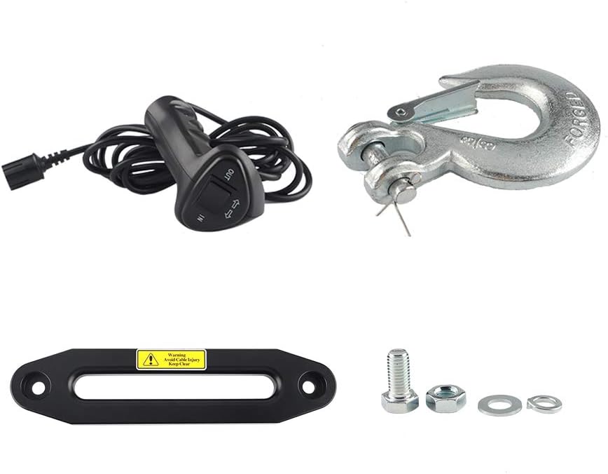 12V DC Winch with Synthetic Rope, 6 Ton (12,000 lb) Pulling Capacity B66868