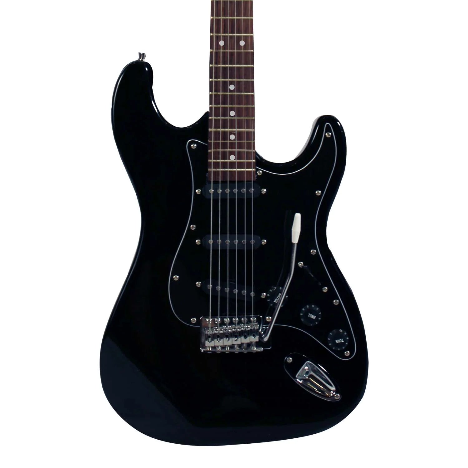 Black Electric Guitar with Amp, Case, and Cable R38362